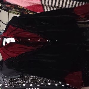 Orchid Bloom Red and Black Velvet Jacket